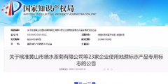 剛剛！國知局公告這23 家企業核準使用地理標志產品專用標志