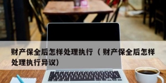 財產保全后怎樣處理執行（ 財產保全后怎樣處理執行異議）