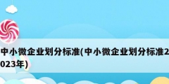 中小微企業劃分標準(中小微企業劃分標準2023年)
