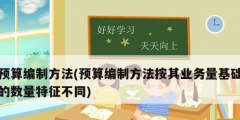 預算編制方法(預算編制方法按其業務量基礎的數量特征不同)