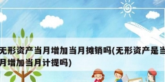 無(wú)形資產(chǎn)當(dāng)月增加當(dāng)月攤銷(xiāo)嗎(無(wú)形資產(chǎn)是當(dāng)月增加當(dāng)月計(jì)提嗎)
